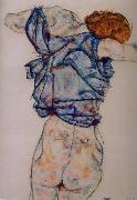 Egon Schiele kvinna under avkladning oil painting
